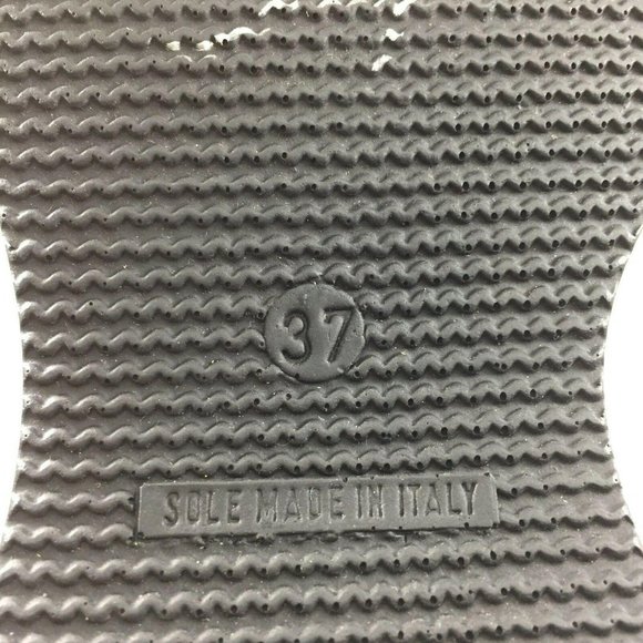 Paola Ferri Italy Shoes Womens EU37 US 6 Black Leather Green Trim Slip On - Picture 4 of 12